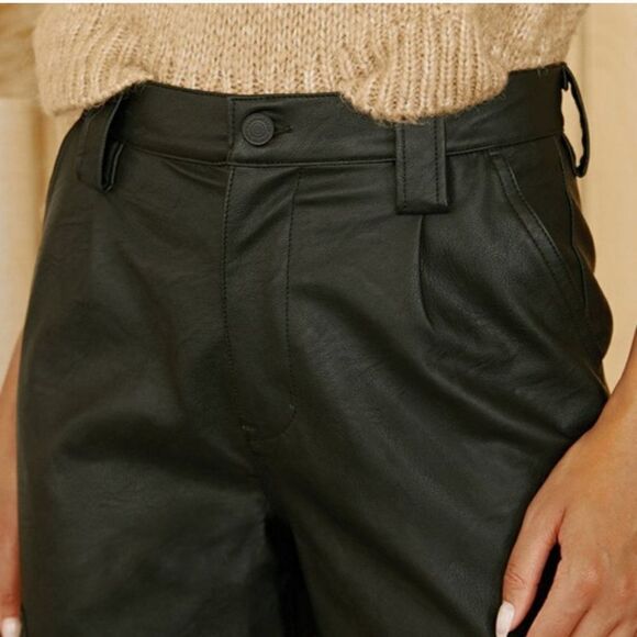 Kancan High Rise Faux Leather Cargo Joggers Size 30 - Picture 7 of 15